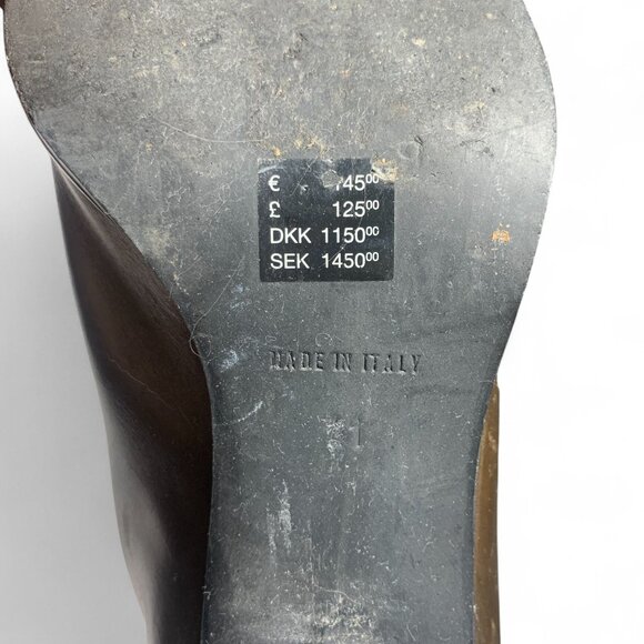 & Other Stories Brown Leather Mid-Calf Heeled Boots Size EU41 US10/10.5 - Picture 6 of 8